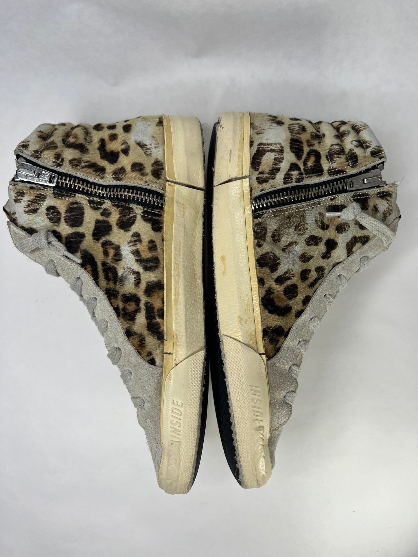 Golden Goose Slide High Top Leopard Sneaker