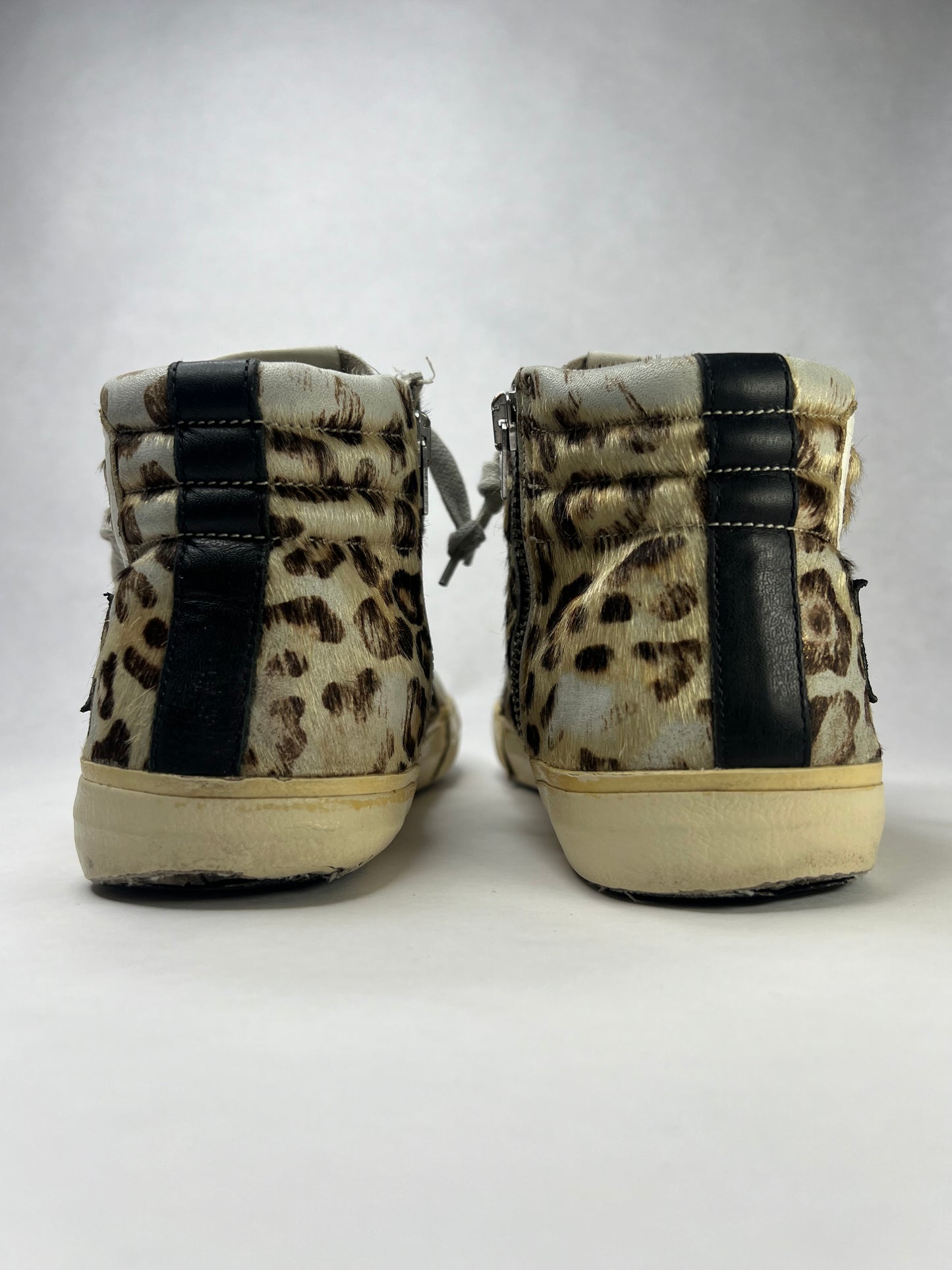 Golden Goose Slide High Top Leopard Sneaker