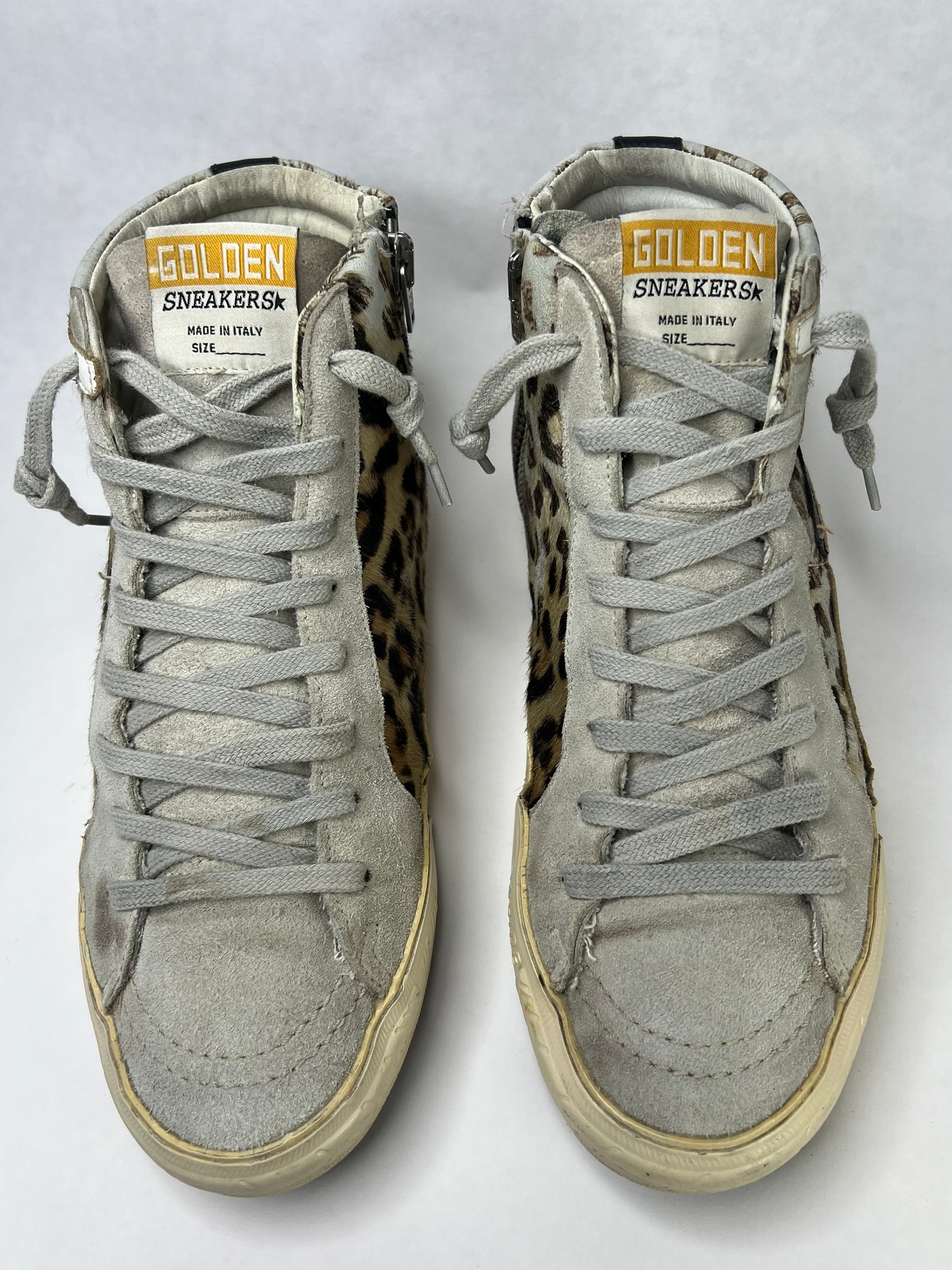 Golden Goose Slide High Top Leopard Sneaker