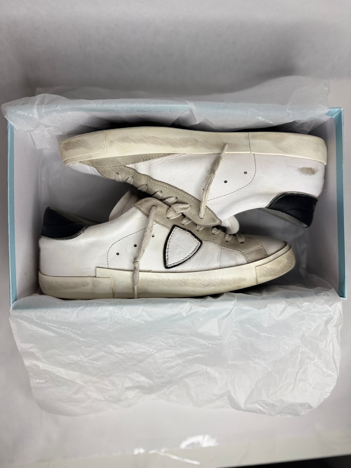 Philippe Model Prsx Low Suede (White Black)