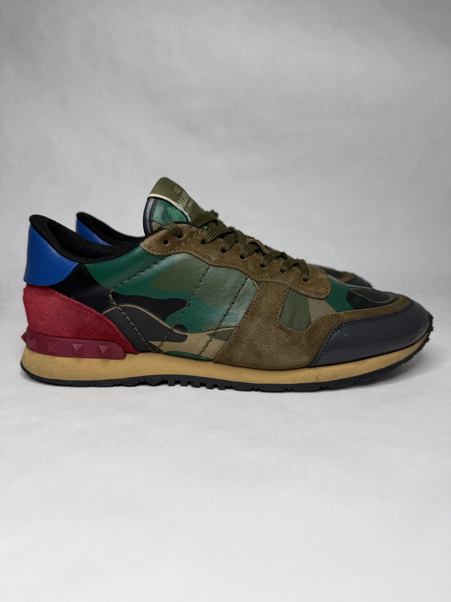 Valentino Camouflage Rockrunner Sneaker (Geen & Red)