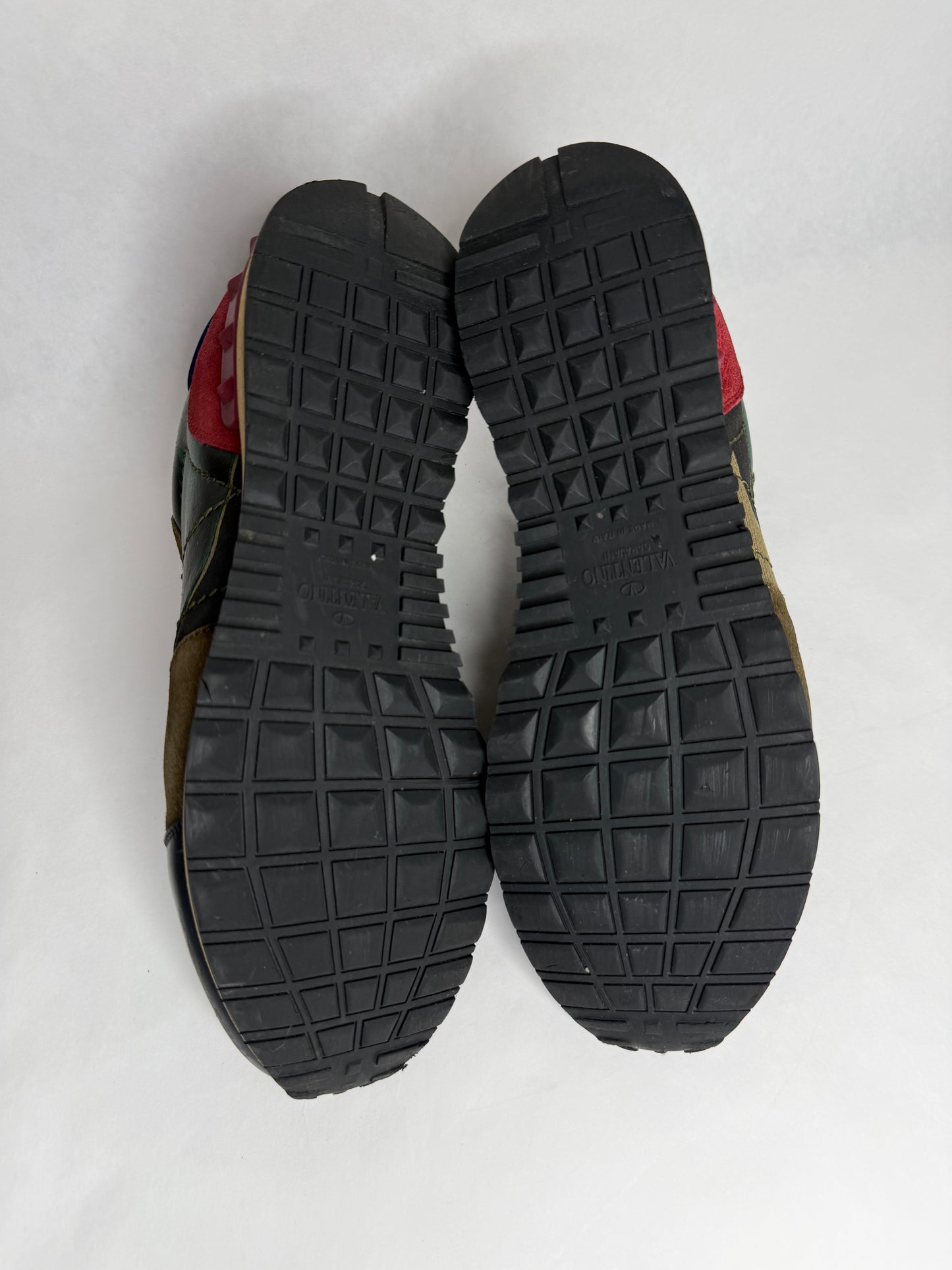 Valentino Camouflage Rockrunner Sneaker (Geen & Red)