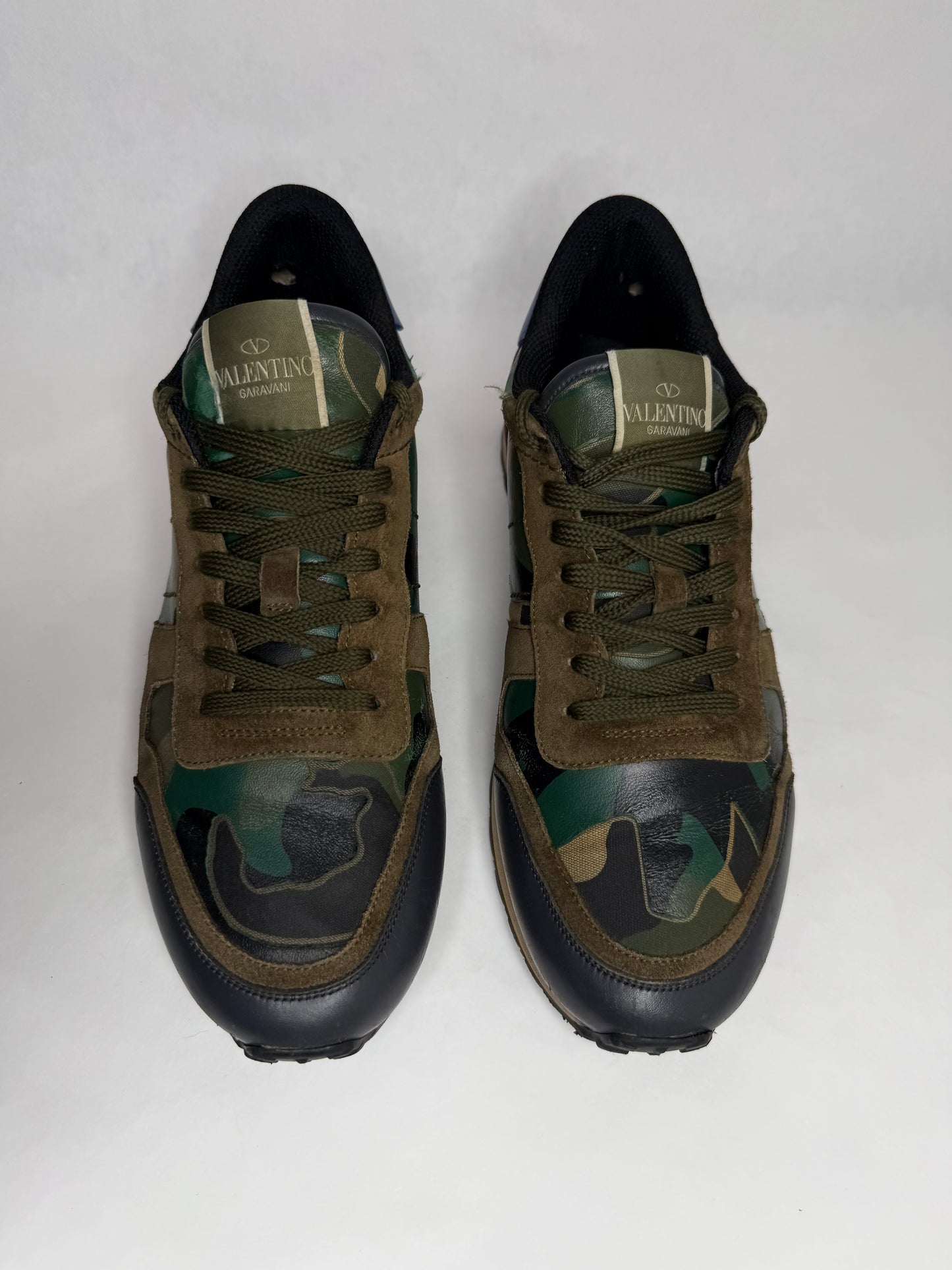 Valentino Camouflage Rockrunner Sneaker (Geen & Red)