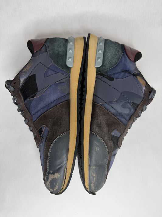 Valentino Camouflage Rockrunner Sneaker (Blue)