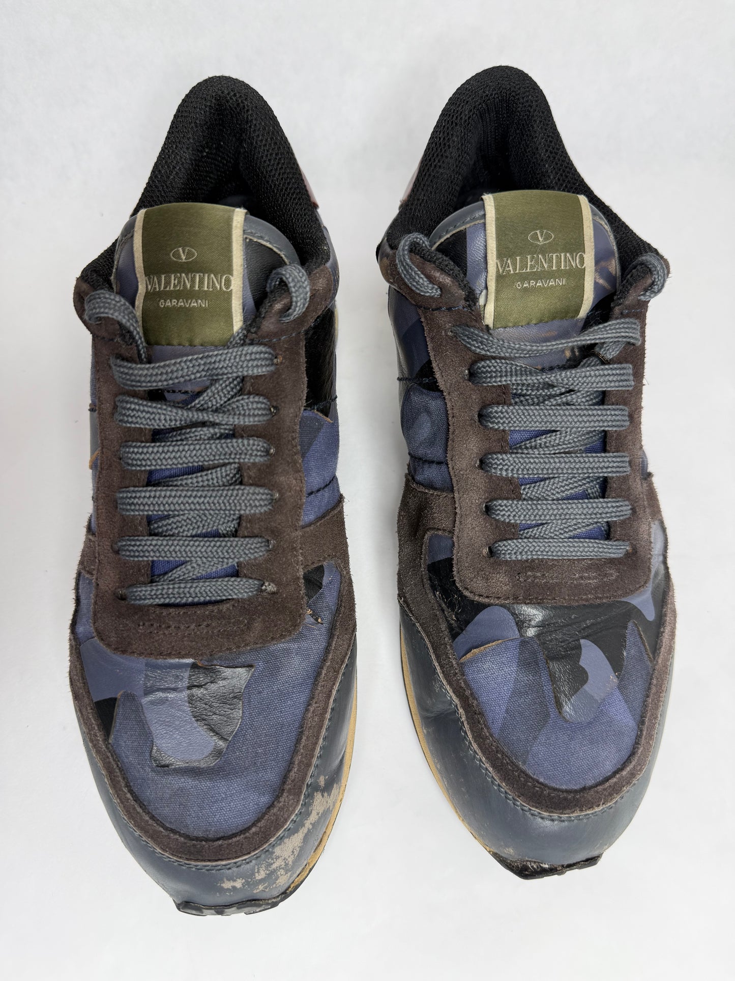 Valentino Camouflage Rockrunner Sneaker (Blue)