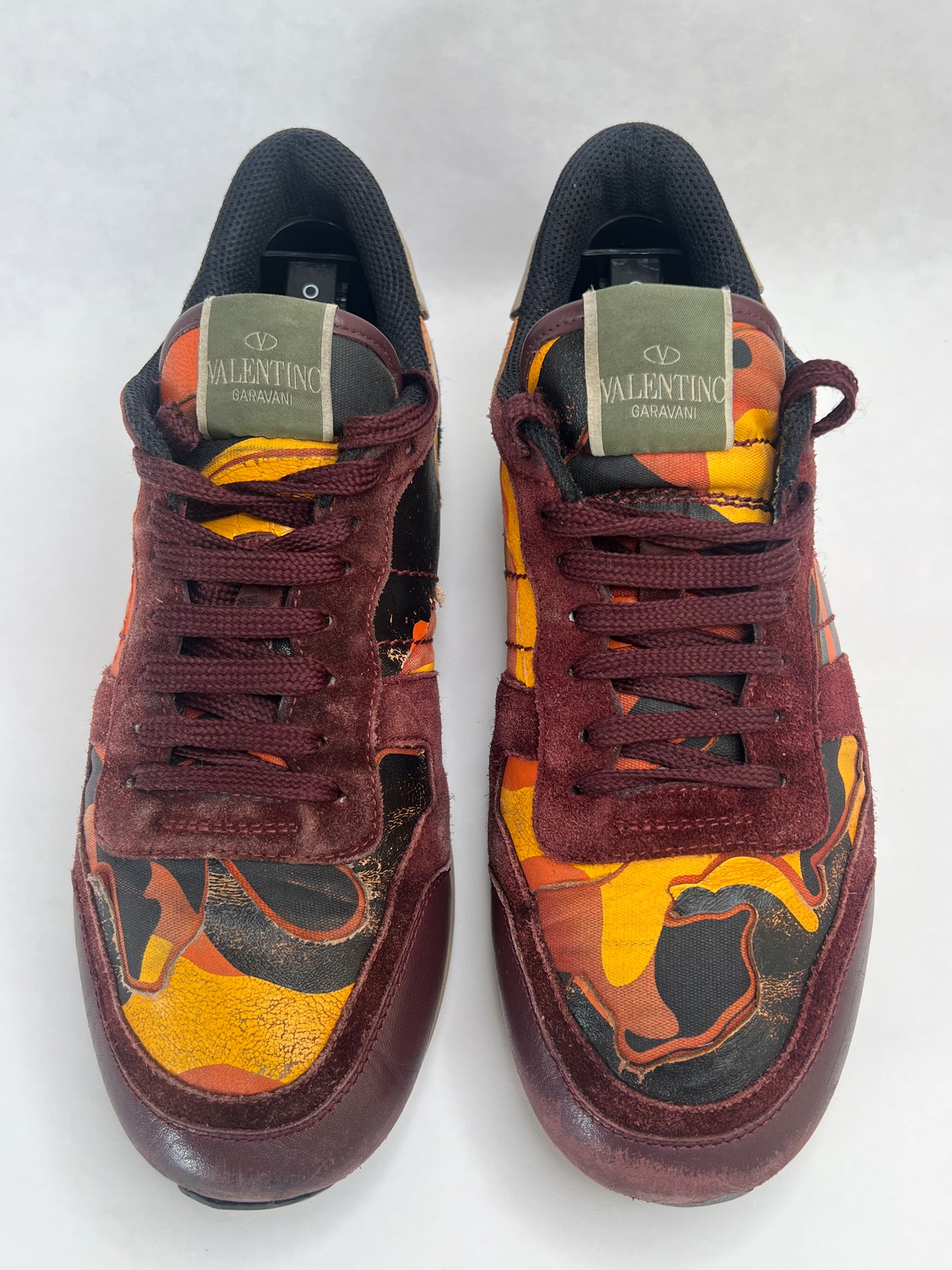 Valentino RockRunner Camo Sneaker (Red & Orange)