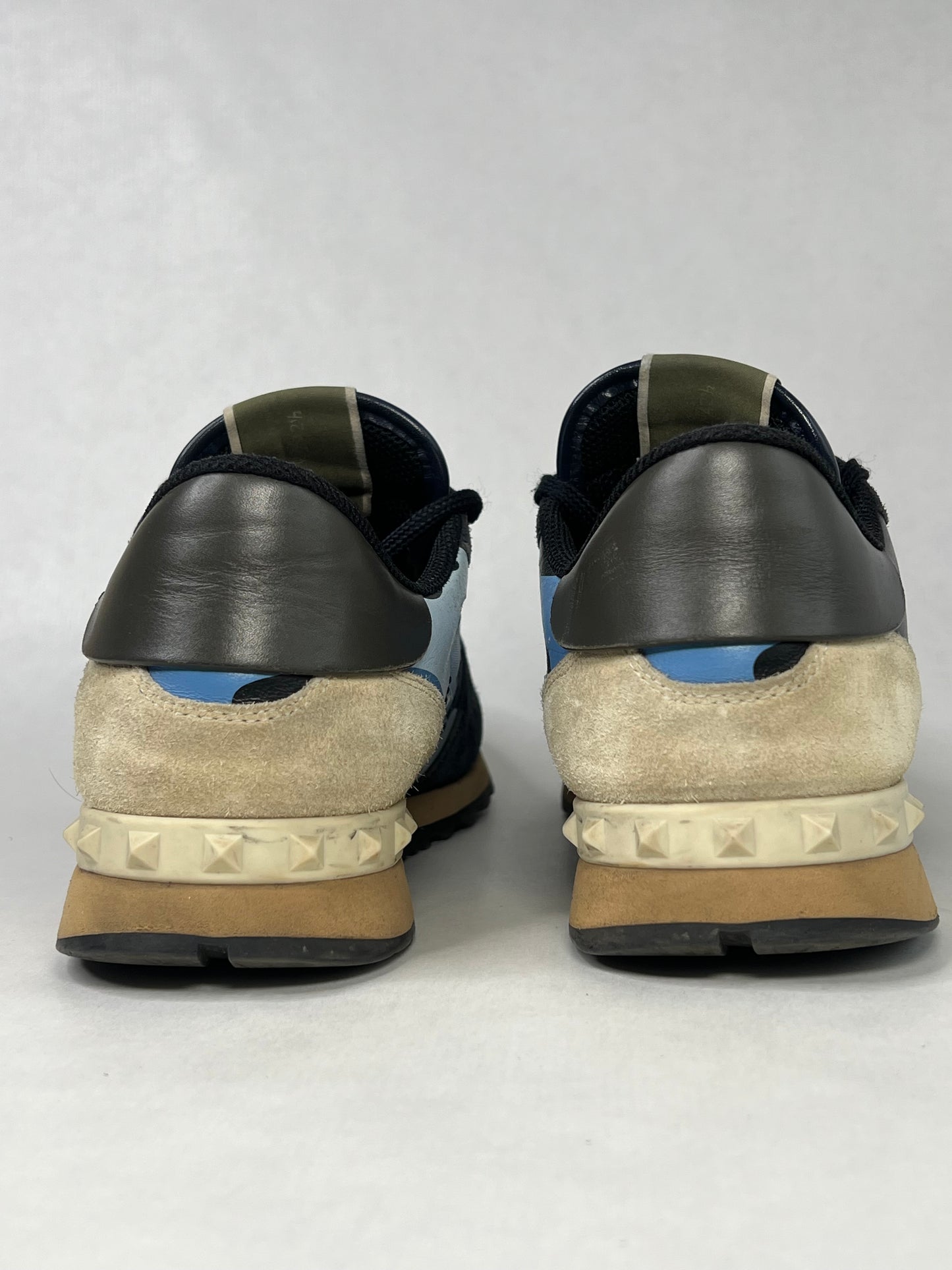 Valentino Camouflage Rockrunner Sneaker (Blue & Black)