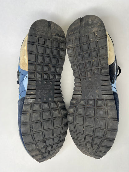 Valentino Camouflage Rockrunner Sneaker (Blue & Black)