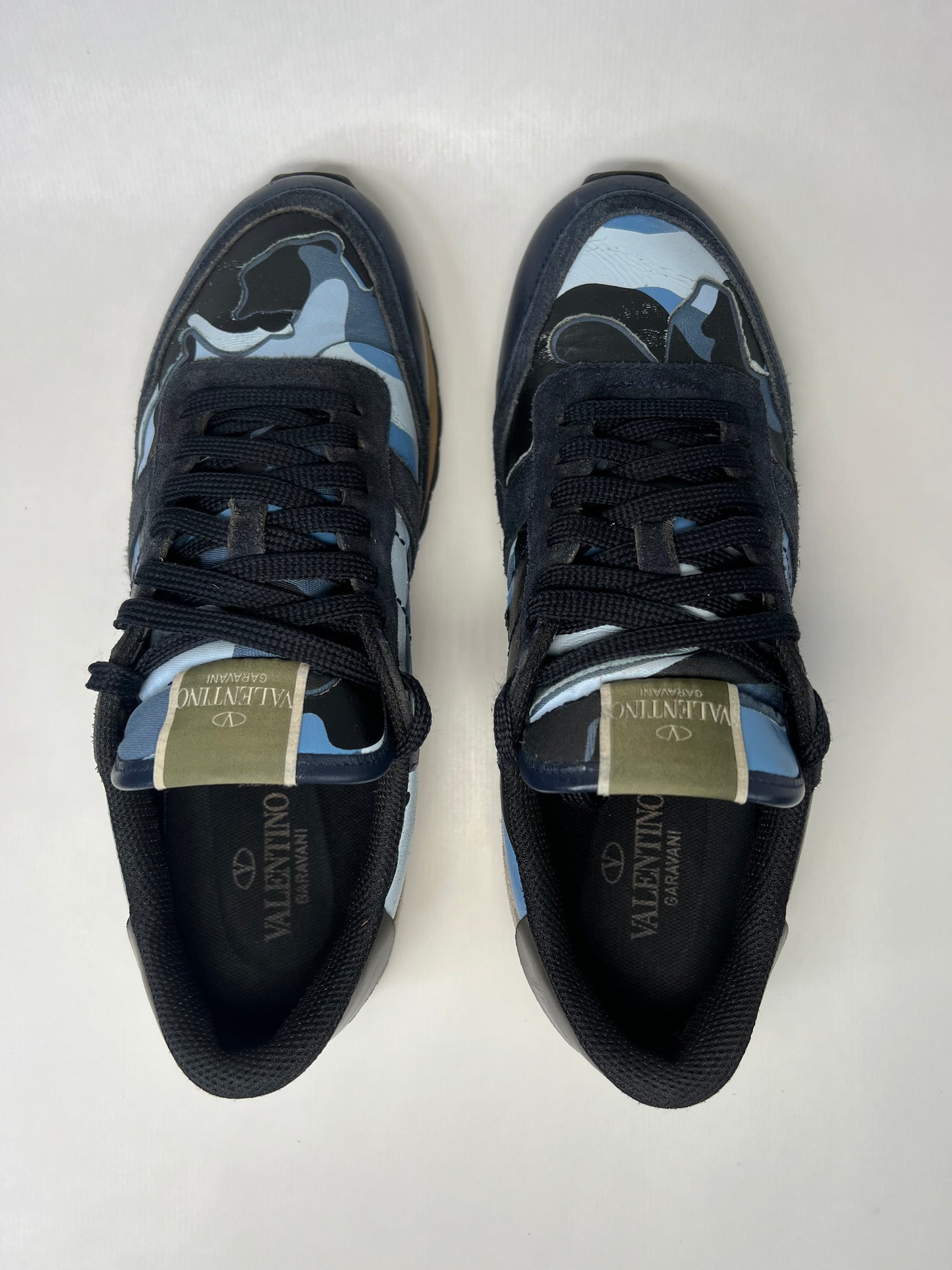Valentino Camouflage Rockrunner Sneaker (Blue & Black)