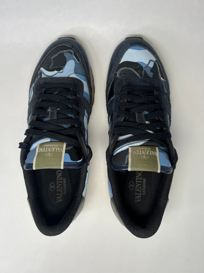 Valentino Camouflage Rockrunner Sneaker (Blue & Black)