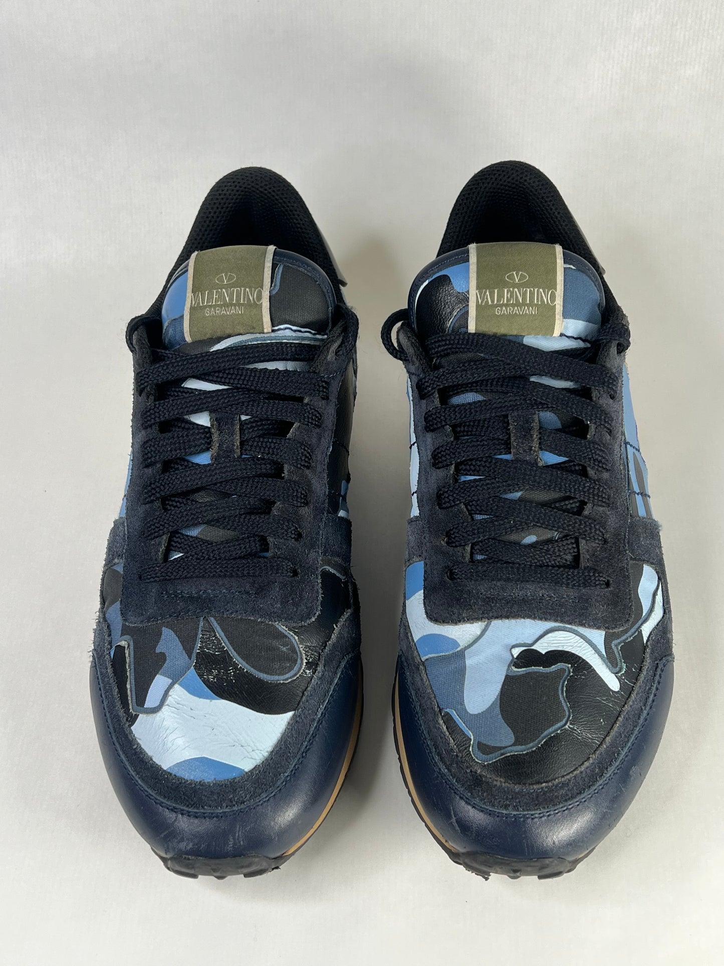 Valentino Camouflage Rockrunner Sneaker (Blue & Black)