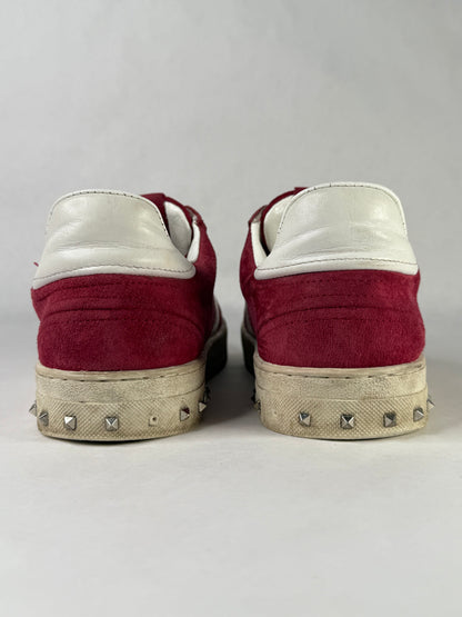 Valentino Fly Crew Suede Sneaker (Red)
