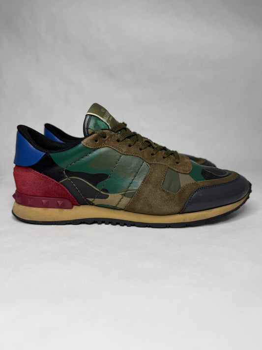 Valentino Camouflage Rockrunner Sneaker (Geen & Red)