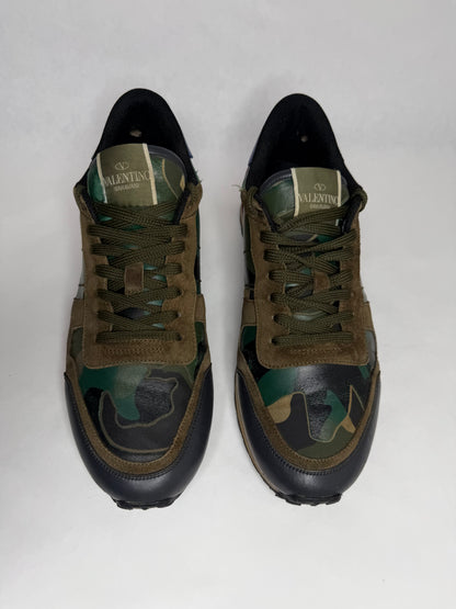 Valentino Camouflage Rockrunner Sneaker (Geen & Red)