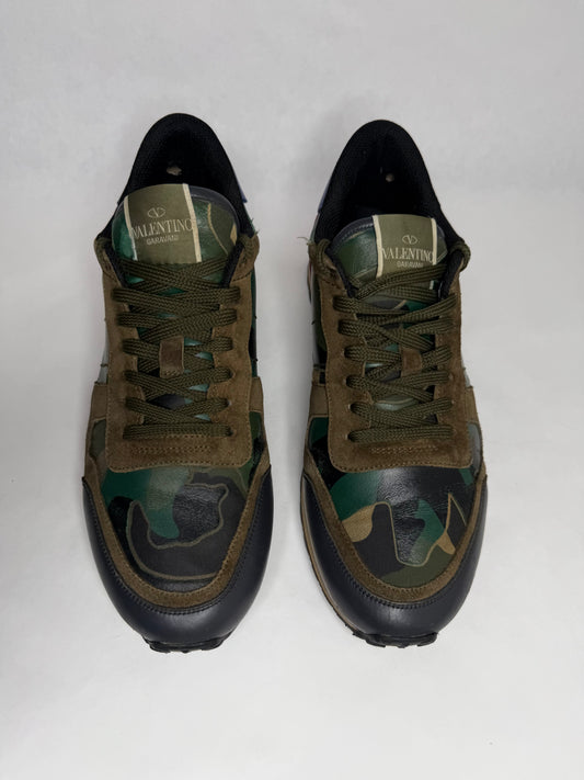 Valentino Camouflage Rockrunner Sneaker (Geen & Red)