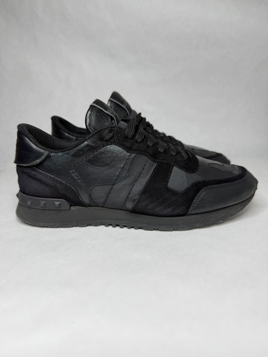 Valentino Camoflage Rockrunner Sneaker (Black)