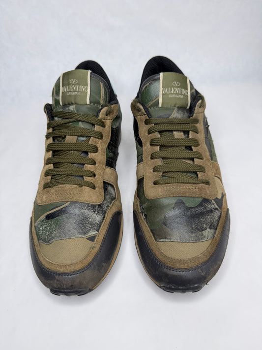 Valentino Camouflage Rockrunner Sneaker (Green & Black)