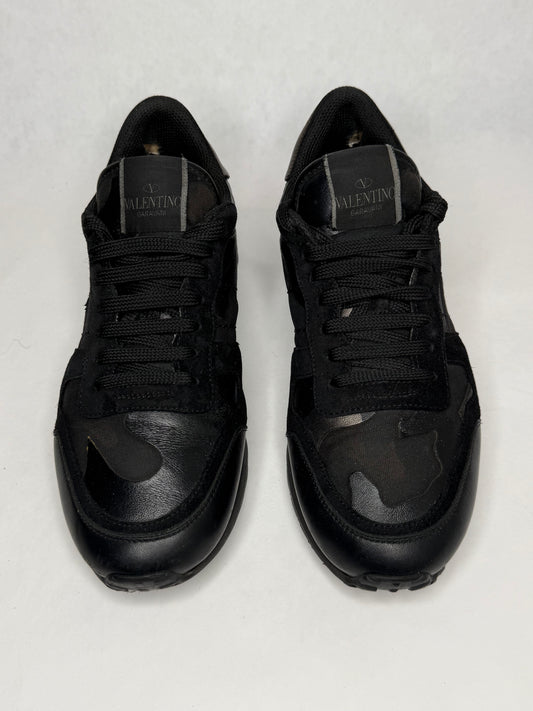 Valentino Camoflage Rockrunner Sneaker (Black)