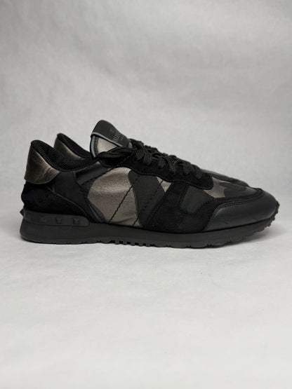 Valentino Camoflage Rockrunner Sneaker (Black)