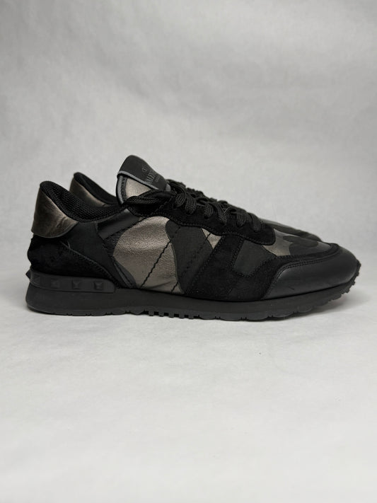 Valentino Camoflage Rockrunner Sneaker (Black)