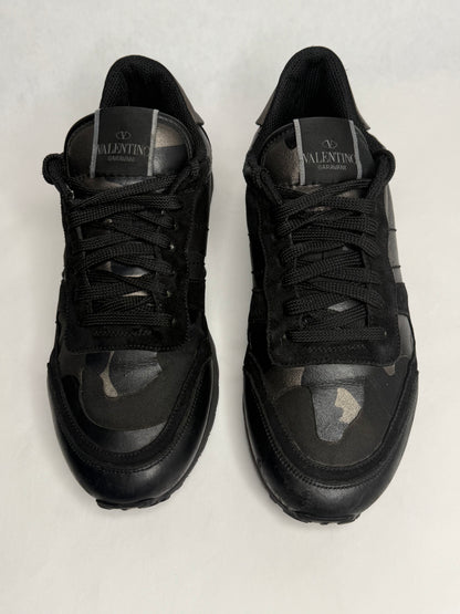 Valentino Camoflage Rockrunner Sneaker (Black)