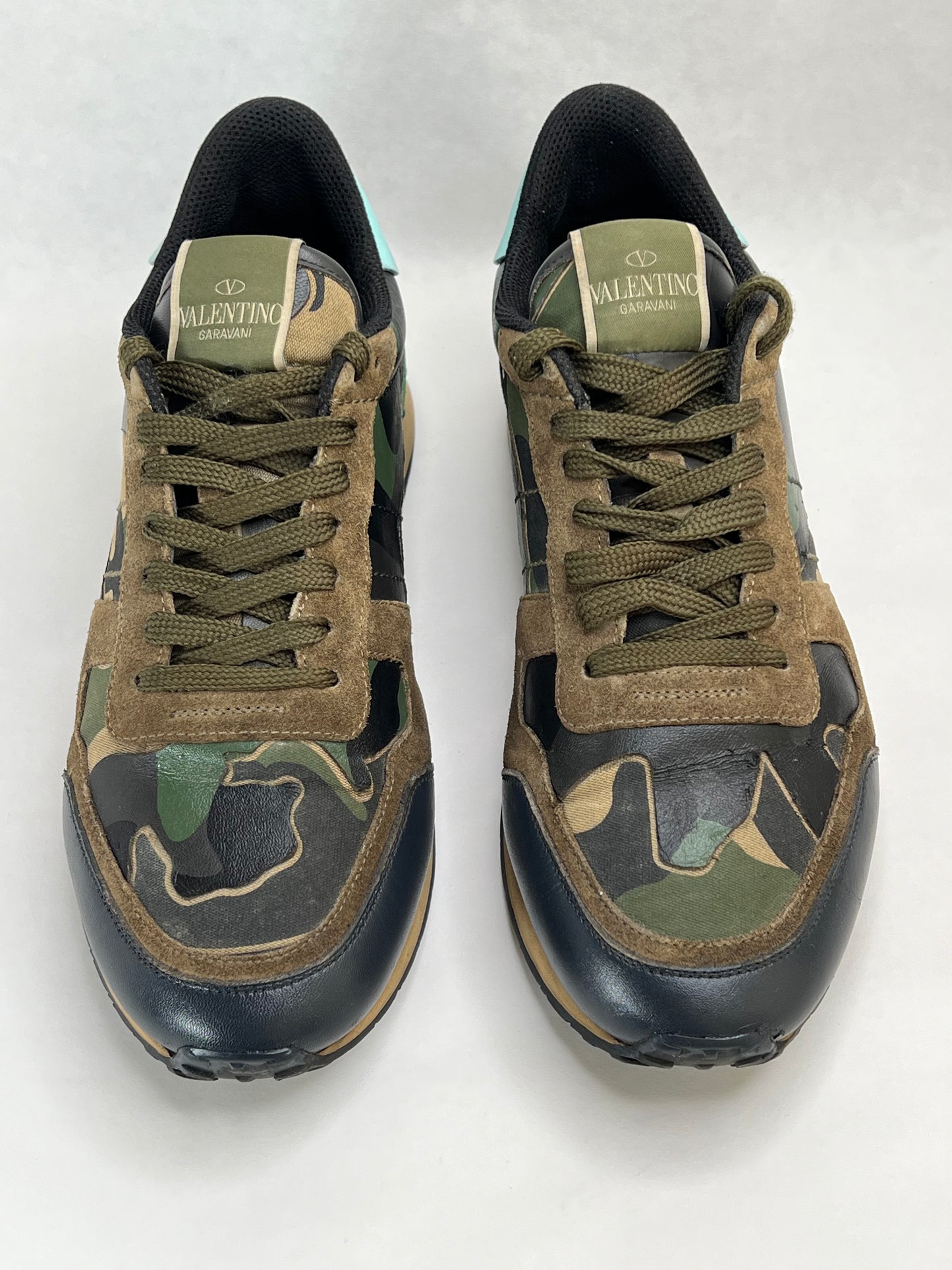 Valentino Camouflage Rockrunner Sneaker (Green & Black)